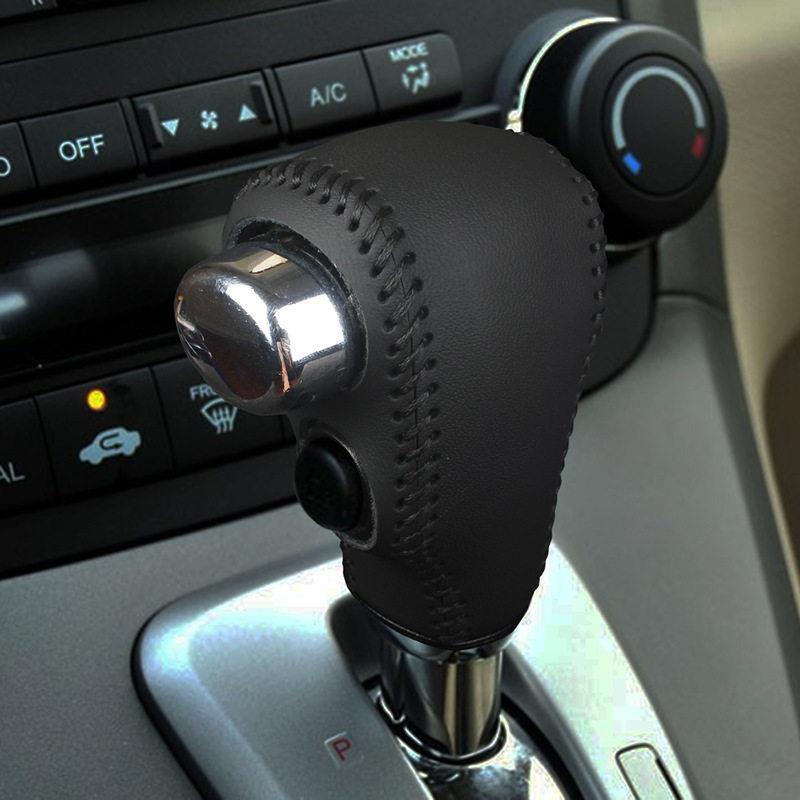 Kompatibel mit 07-26 Honda CRV/Civic Echtleder Schalthebelknaufabdeckung für Automatikgetriebe.