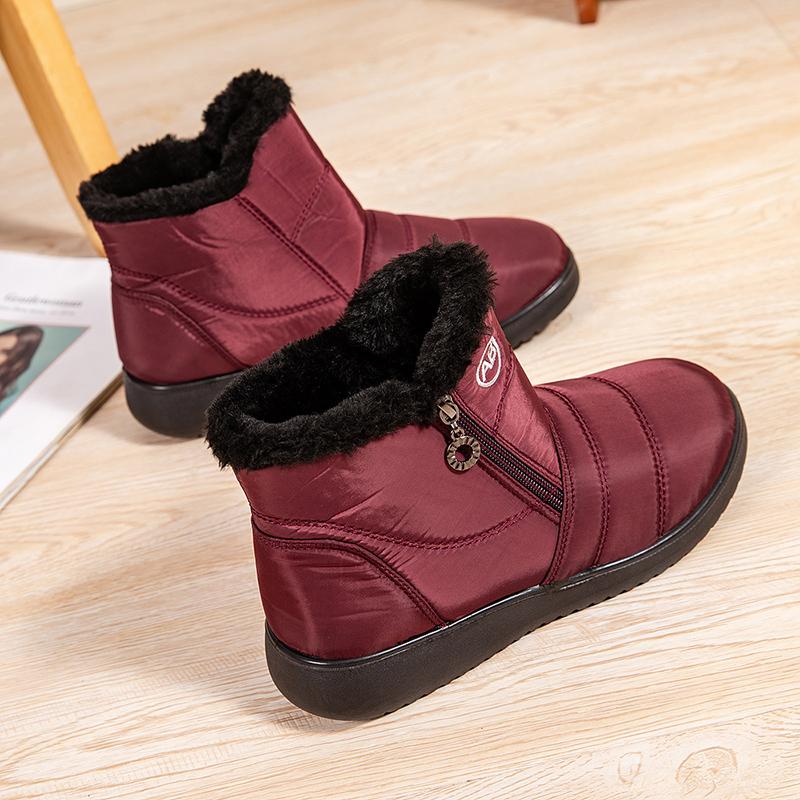 Lucyever Fashion Zipper Waterproof Snow Boots for Women Keep Warm Non Slip Winter Boots Woman Plus Size Platform Ankle Booties