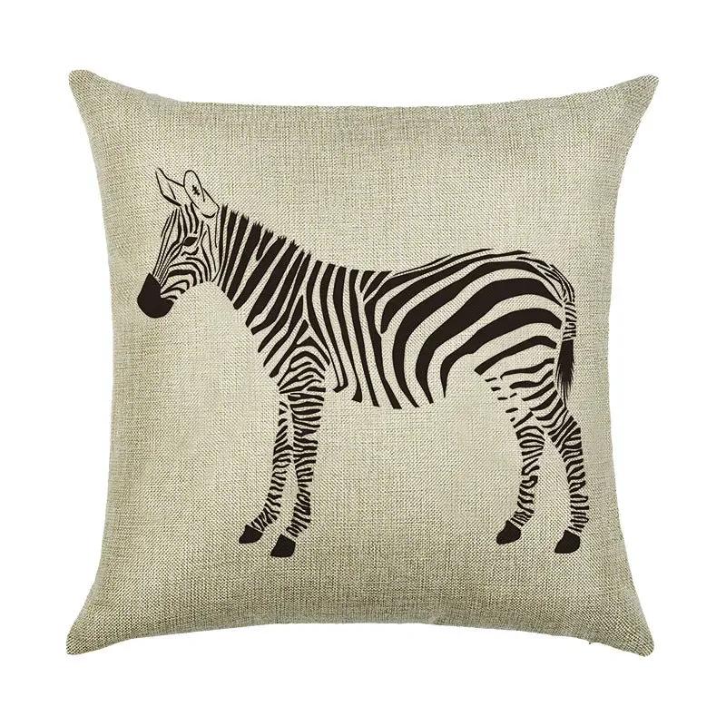Digital Printing Animal Linen Pillowcase Bedroom Sofa Chair Decorative Cushion Cover