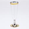 12x Disposable Plastic Champagne Cups with Rose Gold/Gold