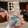 Magnetic For Magsafe Case For Samsung Galaxy S26 Ultra S25 Edge S24 Plus S23 FE S22 A54 A55 A56 5G Anime Landscape Train Pattern Matte Cover