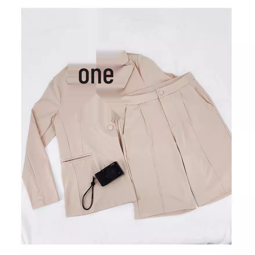 European & American Women's Spring/Summer Casual Suit: Jacket & Shorts Two-Piece Set