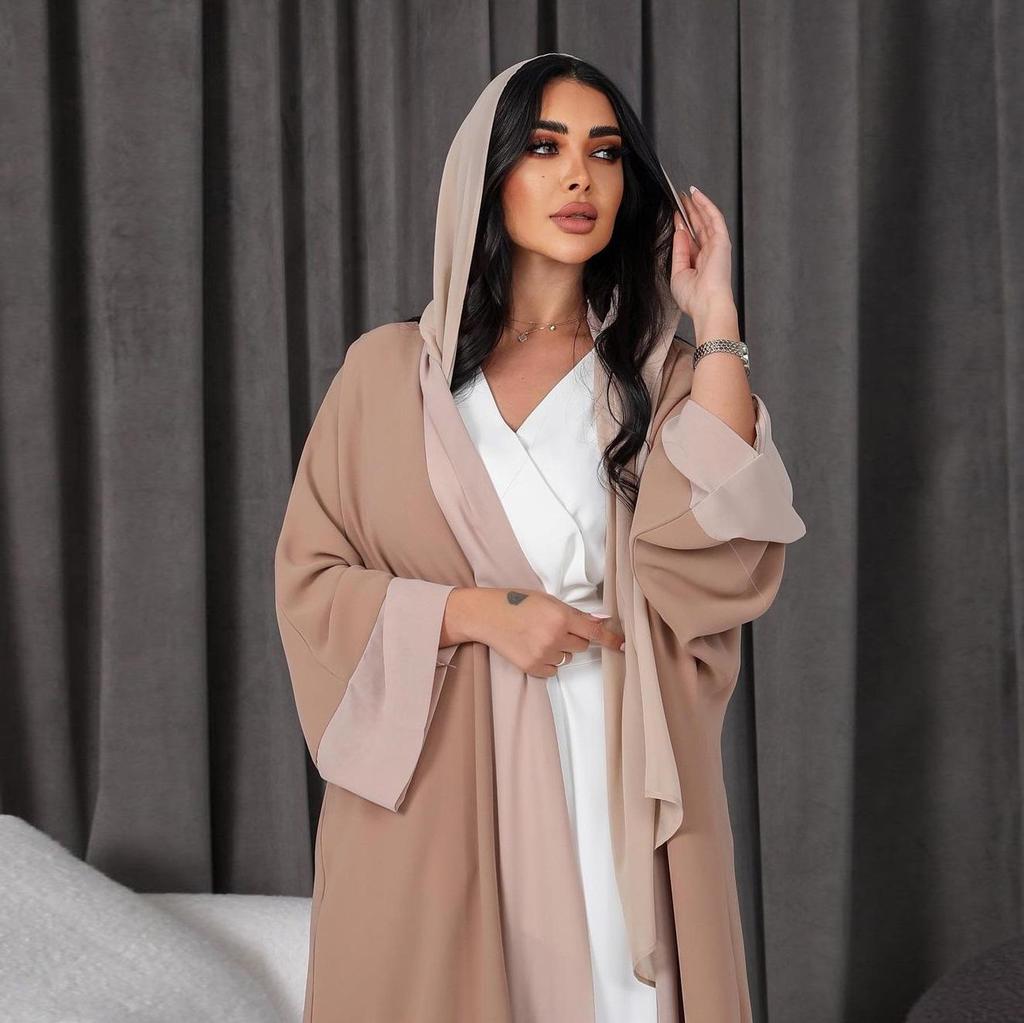 MQ064 Women's Patchwork Chiffon Cardigan Jacket Two-piece Set
