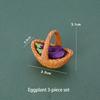 3Pcs/Set Dollhouse Simulation Vegetable Handheld Basket Model Mini Vegetables Decoration For 1/12 Dolls House Kitchen Play Toys