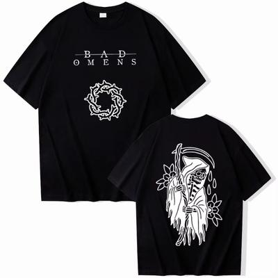 Camiseta Bad Omens Camiseta de Rock Bad Omens Ropa Bad Omens Estilo Harajuku Regalo para Bad Omens Camisetas de Cuello Redondo Manga Corta Tops Unisex