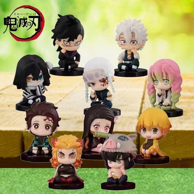 Q-Version Demon Slayer Anime Character Replace The Face Action Figure Desktop Case Decor Surprise Kawaii Boy Exquisite Toy Gifts