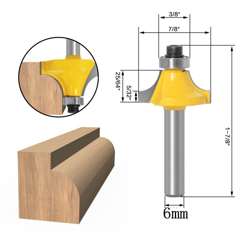 6pcs Router Bit Set 6mm 1/4inch Shank Trimming Straight Milling Cutter Wood Bits