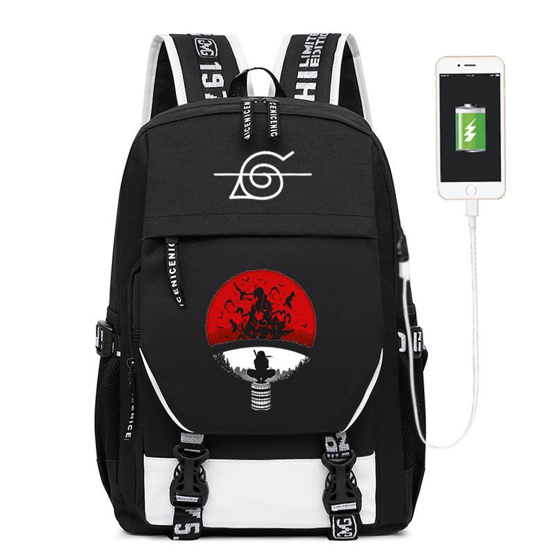 Backpack, Hokage animation print student casual schoolbag with combination lock computer bag