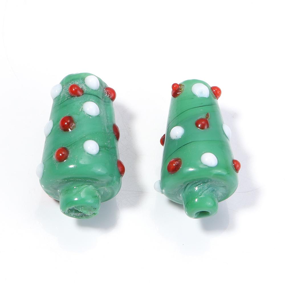 2pcs/lot Christmas Series Lampwork Beads Cute Santa Claus Snowman Xmas Tree Loose Glass Beads For DIY Jewelry Making Accessories