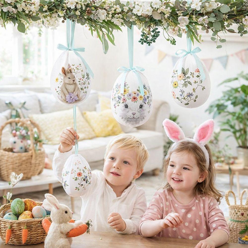 Cartoon Easter Eggs Pendant Foam Easter Party Decorations Easter Simulation Egg  Home Decor