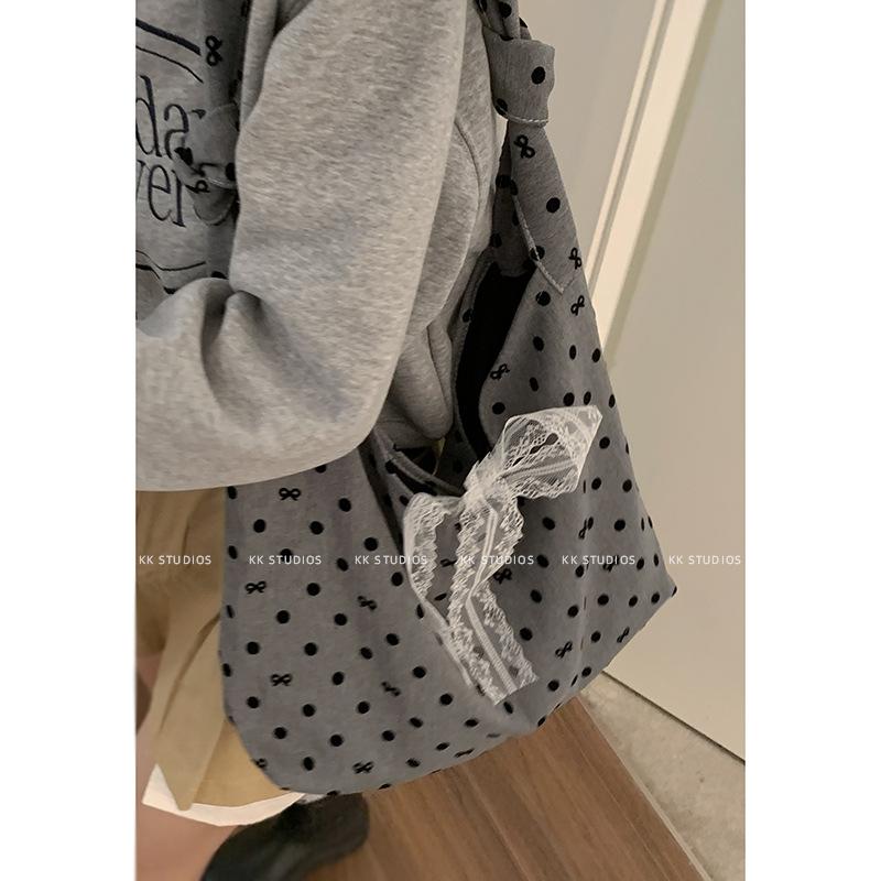 Casual Large-capacity Bag, Fashionable Polka Dot Single-shoulder Bag, Versatile Commuter Tote Bag