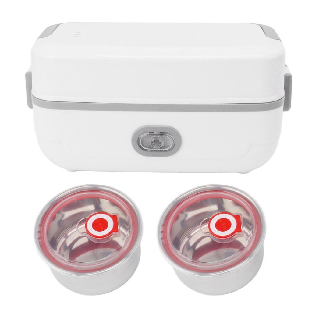 Electric Lunch Box 2 Compartment Fast Heating Stainless Steel Leak Proof Food Heater Warmer for