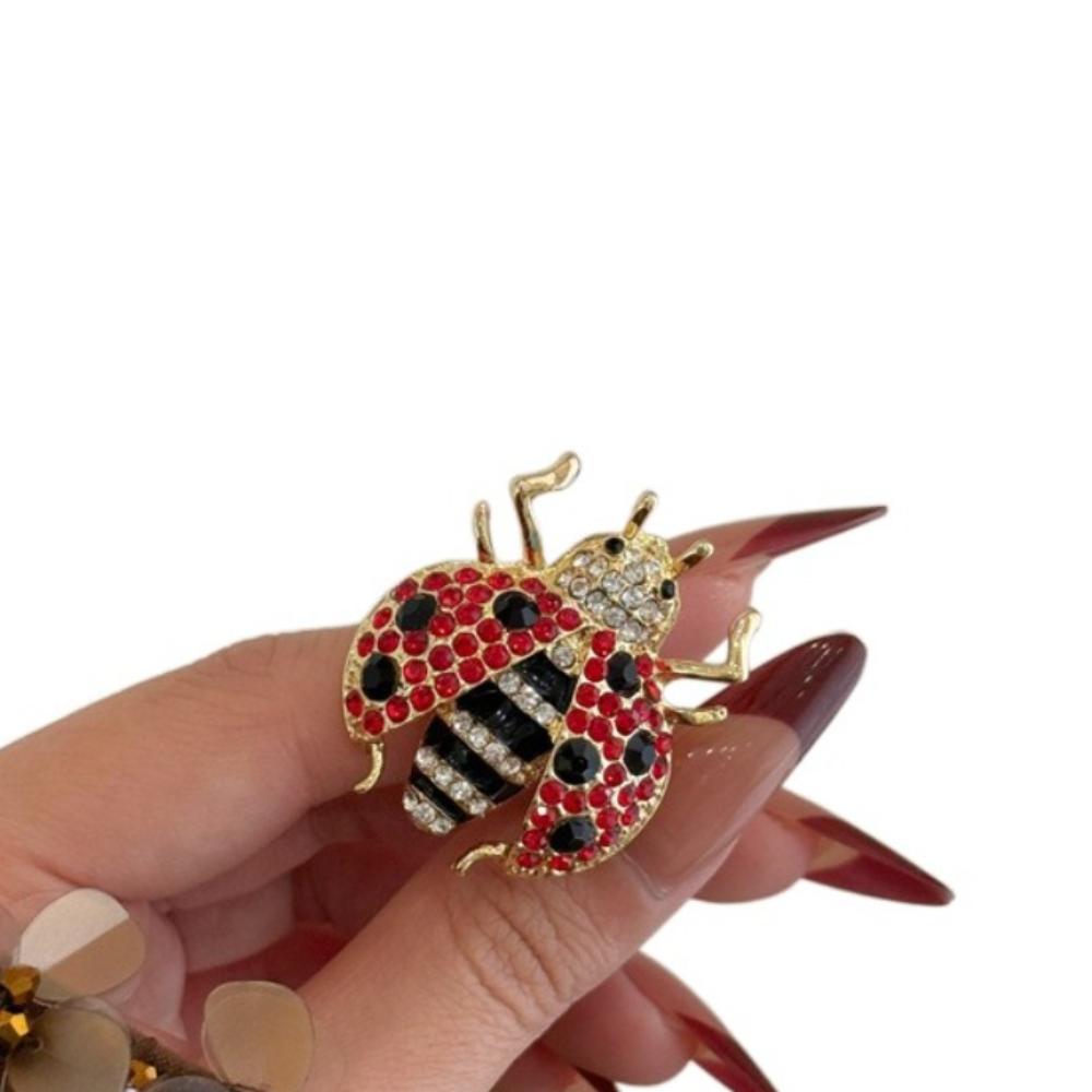 Geometric Insect Drip Oil Ring Rhinestone Painting Ring Fashion Chunky Enamel Ring  Party