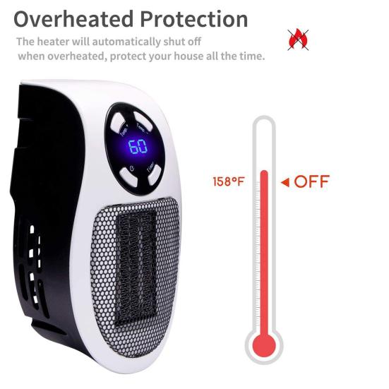 

Настенный обогреватель Yousheng с цифровым термостатом и дистанционным управлением, энергосберегающий портативный электрический небольшой обогреватель с таймером, обогреватель для помещений US Plug 1 remote control