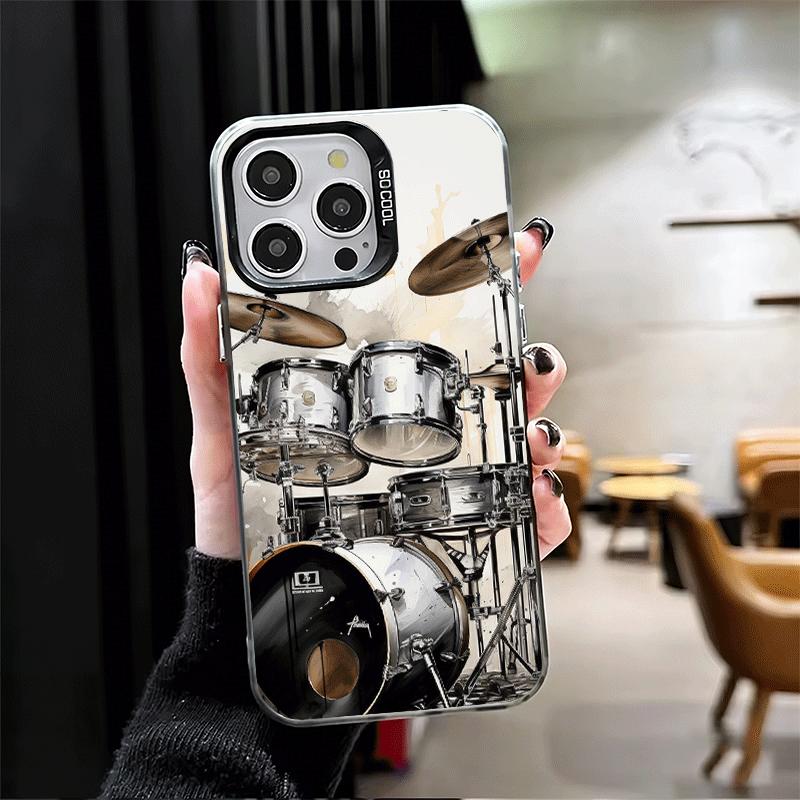 Drum Set Rock Music Shockproof Phone Case for iPhone 17 Air 16 16E 15 Pro Max 14 Plus 13 Mini 12 Back Cover Anti Fall Fundas