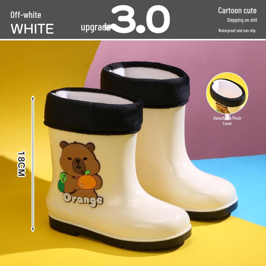 Wasserdichte gefütterte Gummistiefel für Kinder: Rutschfeste, kältebeständige Gummistiefel mit Kordelzug für Kleinkinder und ältere Kinder
