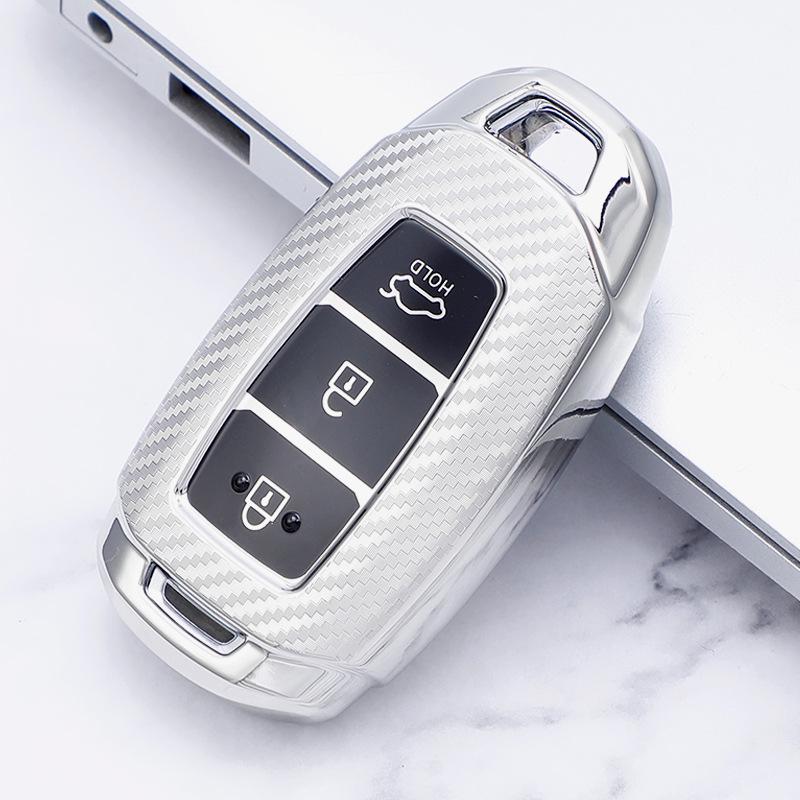 Carbon Fiber Key Case for Beijing Hyundai: Festa Sport, ix35, ix25, Santa Fe