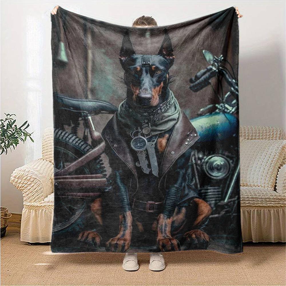 Dogs Print Flannel Blanket High Quality Warm Comfortable Cover for All Seasons Perfect for Gifts Home Decor