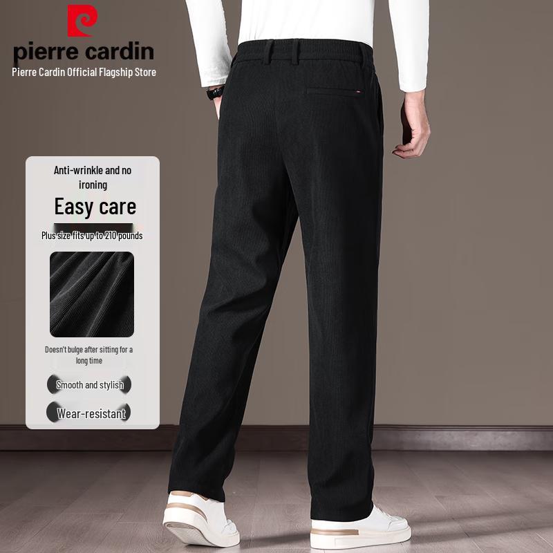 Męskie spodnie sztruksowe Pierre Cardin o luźnym, prostym kroju, casualowe