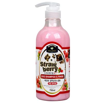 Bellbird Strawberry Hundeshampoo und Spülung, Kombination, 750 ml, 1 Einheit, koreanisches Haustiershampoo