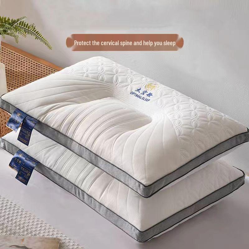 Durable Cotton Neck Support Pillow for Home, Hotel, or Dorm Use - Ideal Sleep Aid