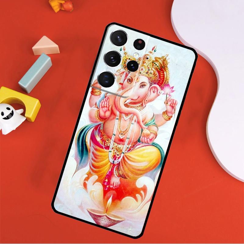 Ganesh Elephant God Phone Case For Samsung Galaxy S25 Ultra S9 S10 S20 S21 FE S22 S23 S24 Plus S24 Ultra Cover