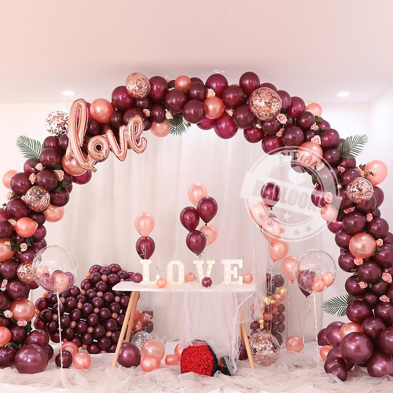 10/12Inch Double Layer Cherry Red Balloon Wedding Decoration Balloons Valentine'S Day Proposal Birthday Party Baby Shower Globos