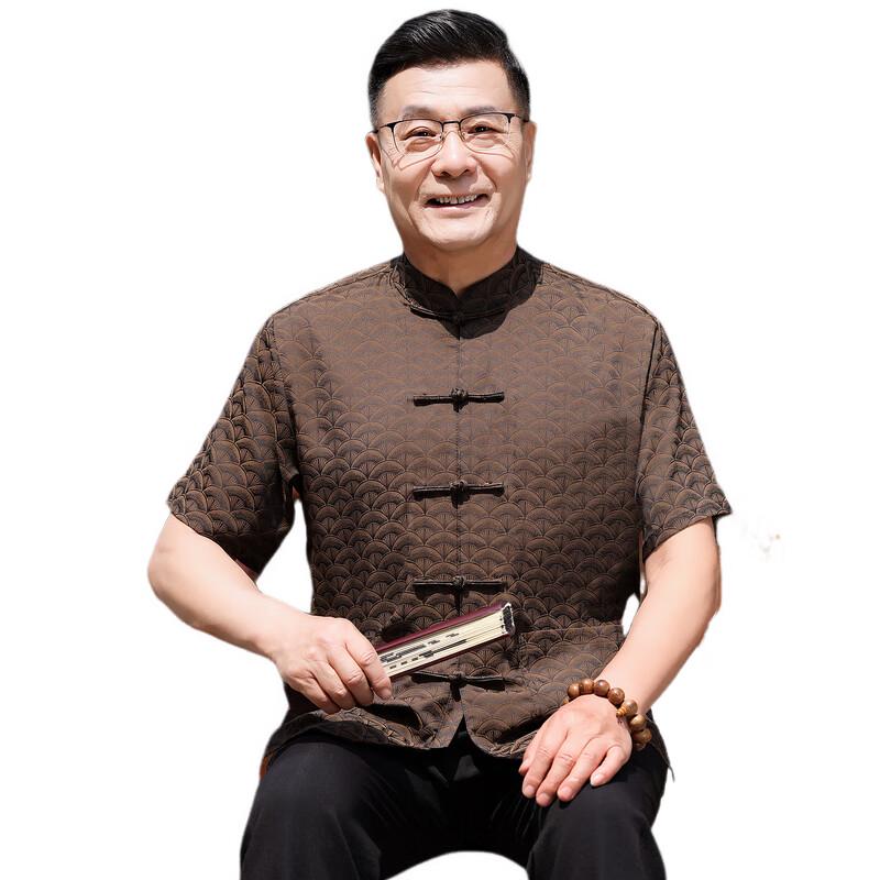 Men's Summer Chinese Style Short-Sleeve Tang Suit Top