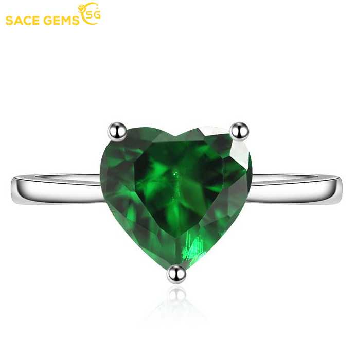 

SACE GEMS классическое кольцо из медного сплава с цирконом женские ювелирные изделия свадебный подарок для вечеринки open зелёный