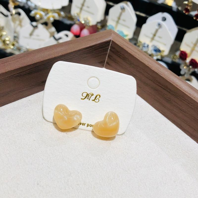 Shine Cute Marine Heart Earrings New Trend Boho Atomic Love Heart Stud Earrings Fashion Jewelry for Women