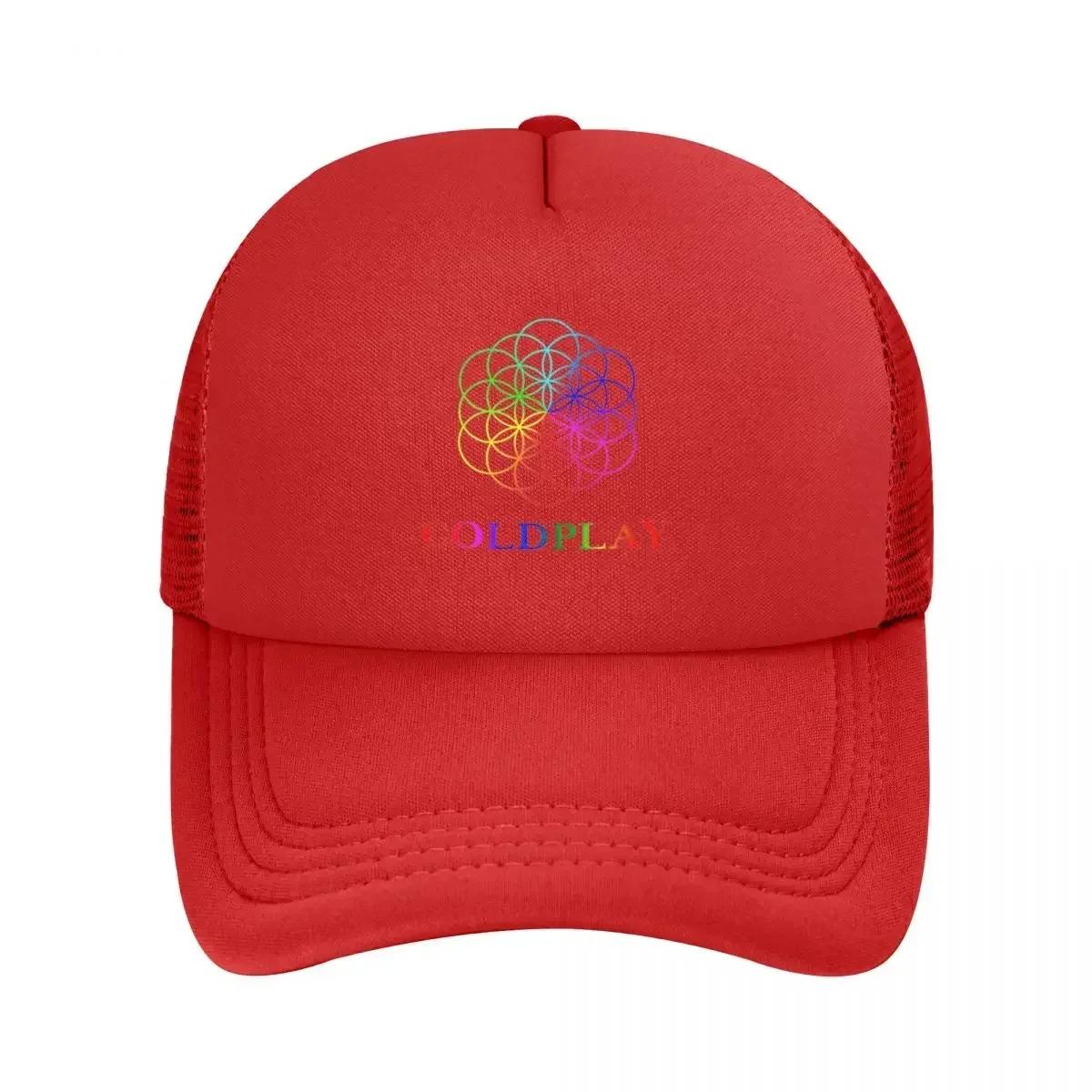 

Cold Play Music Band Foam Mesh Trucker Hat Merch for Unisex Adjustable Snapback Mesh-Back Summer Breathable Caps One Size