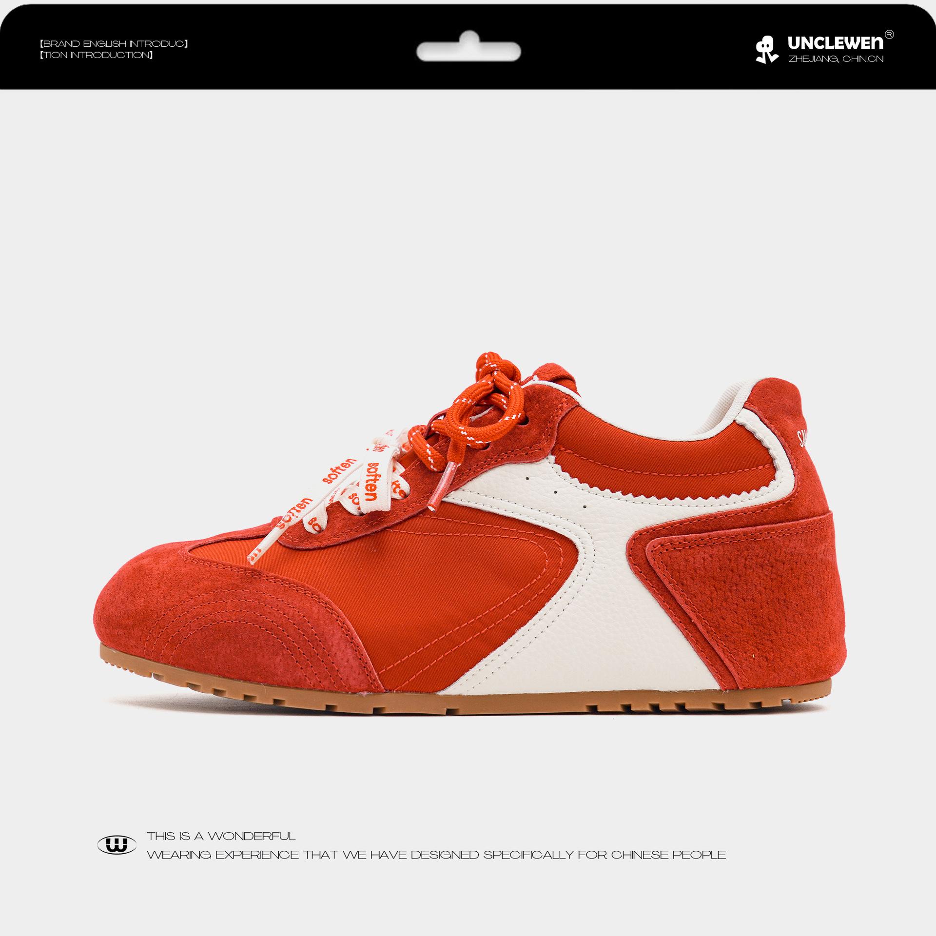 

St. Martin~ German training shoes women s 25 autumn new retro small man height increase Forrest Gump shoes light sports and leisure shoes 40 красный