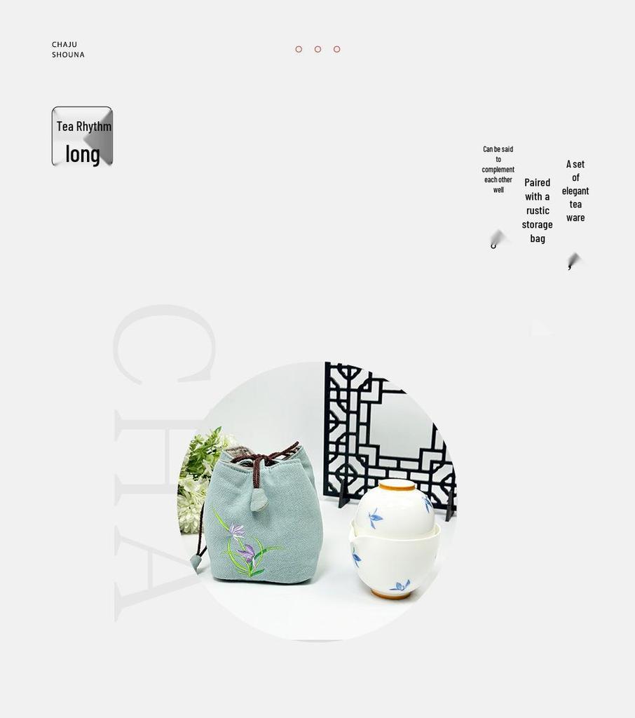 New Chinese Style Cotton Linen Tea Tasting Cup Bag - Thickened for Storage