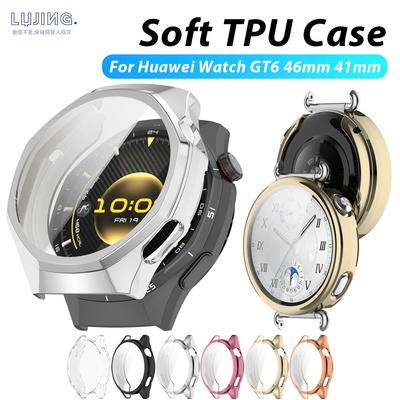 TPU Hülle für Huawei Watch GT 6 41mm 46mm Displayschutzfolie Weiche Smartwatch Bumper Schale für Huawei Watch GT6 46mm Hülle Zubehör