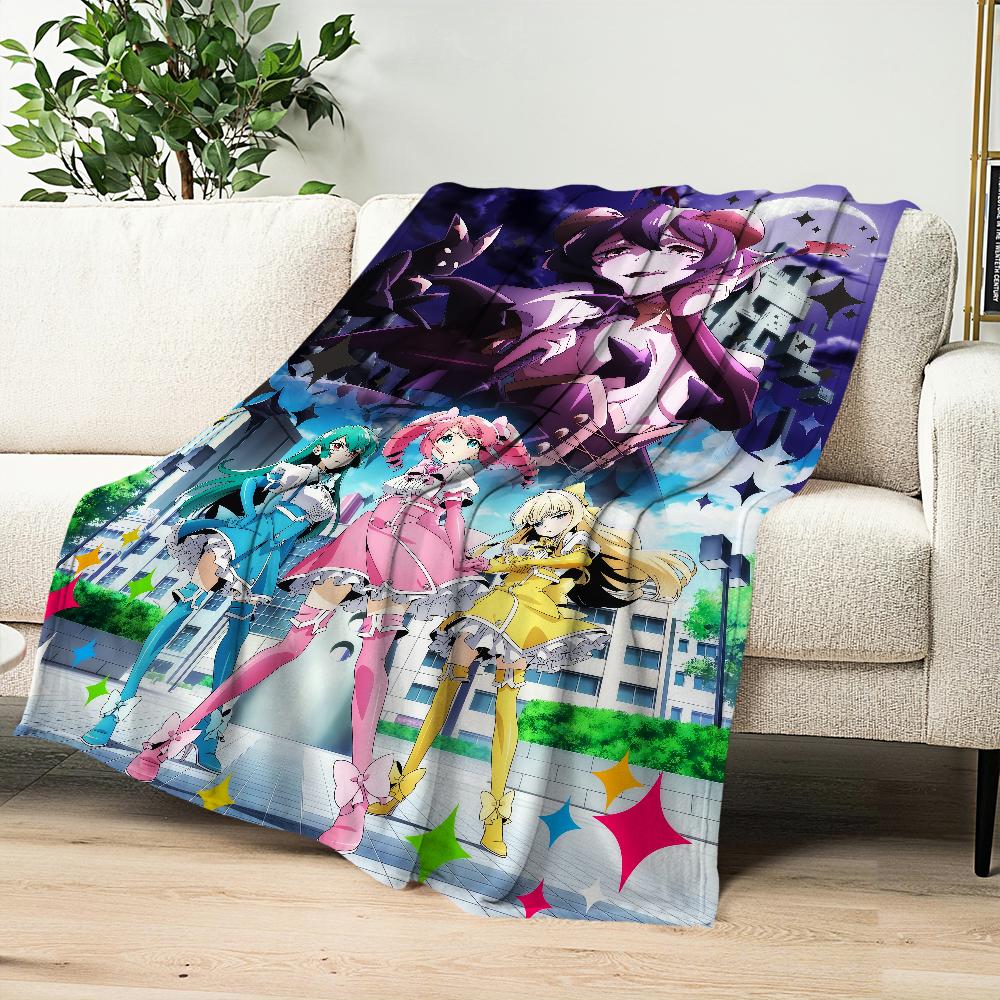 Anime Gushing über Magische Mädchen Decke Flanell warm Komfort weiche Plüschdecke für Sofa Wohnzimmer Büro Schlafzimmer Reise Geschenk
