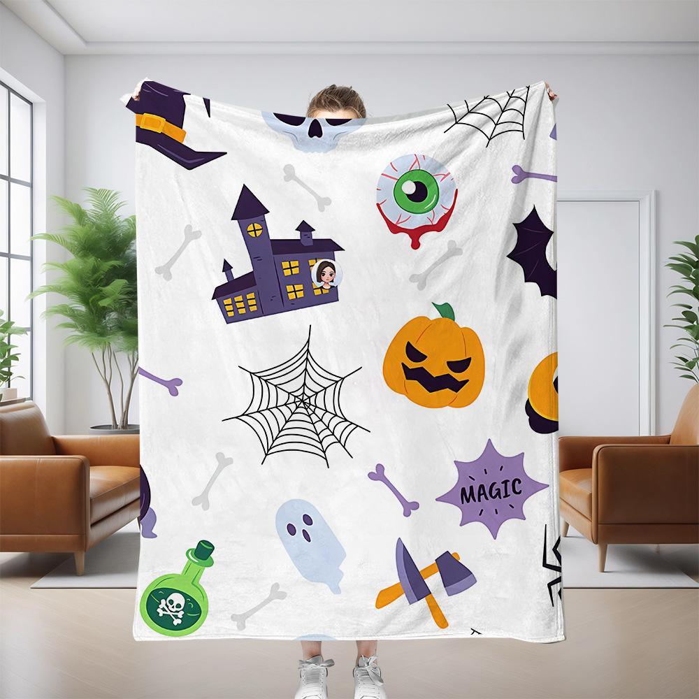 Halloween decorations Printed Blanket for Sofa Bed Travel Camping Living Room Office Conditioning Blanket for All Seasons Gifts