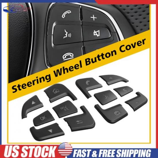 

Steering Wheel Multi-Function Button Cover Black For Mercedes Benz GLA 2017-19