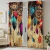 Dreamy Feather Printed Curtains Suitable Bedrooms Living Rooms Home Decoration Family Christmas Curtain Made Of Polyester Washable Great Room Ready