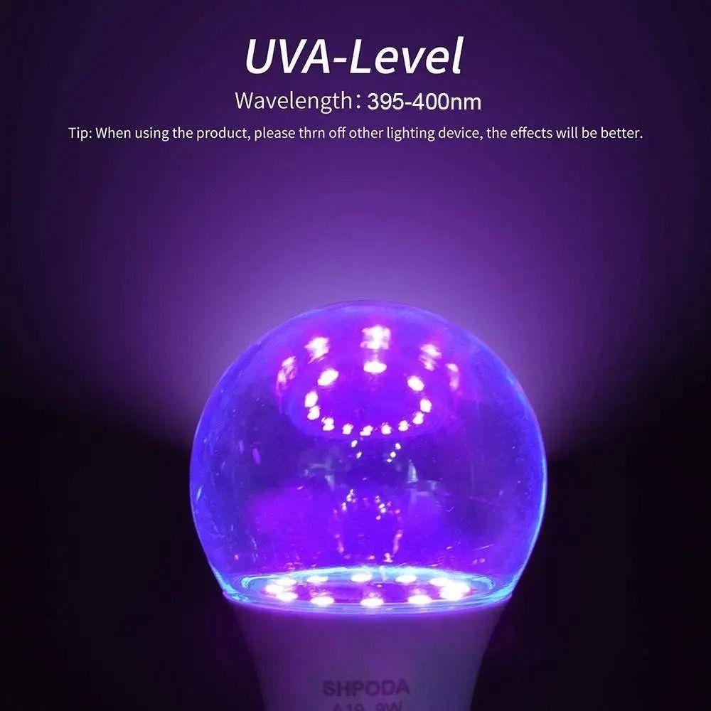 Portable Blacklight Ultraviolet Lamp UV Purple Bulb Atmosphere E27 UV Light Bulbs 360 Glow 10W Purple Black Light Bulb Disco