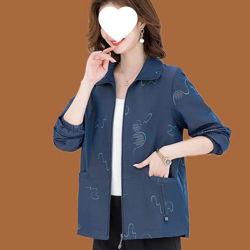 Autumn Stylish Jacket for Middle-Aged & Elderly Women - Short, Thin Windbreaker for Spring & Autumn
