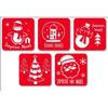 Christmas and Happy New Year Stencils 15x15cm 5 Pieces