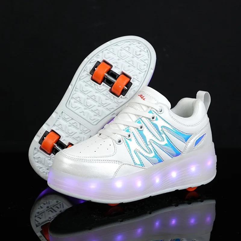 New Children's Roller Skate Shoes Two Wheels Gifts For Kids Boys Girls Sports Sneakers Running Wear-resistant Casual Skateboard