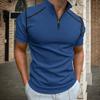 Men's Golf Short Sleeve T Shirts Casual Lightweight Shirt Stylish Quarter-Zip  Lapel Collar Shirt