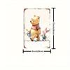 1pc Winnie the Pooh & Piglet Metal Wall Art - 30.48x20.32 Cm Traditional Iron Design with Watercolor Illustration, Charming Outd
