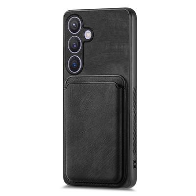 For Samsung Galaxy S24 Case Compatible with MagSafe Leather Back Cover with Detachable Card Holder