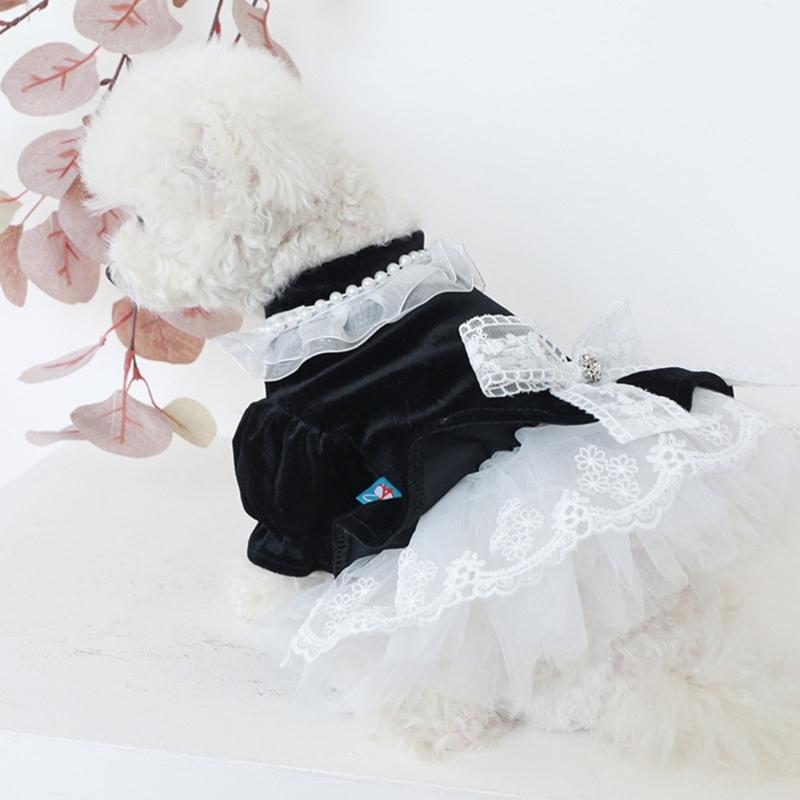 Dog Princess Dress Dog Dresses Velvets Dog Tutuu Dress Dog Costume Pet Dresses Dog Clothing Dog Bows Dress Puppies Dress