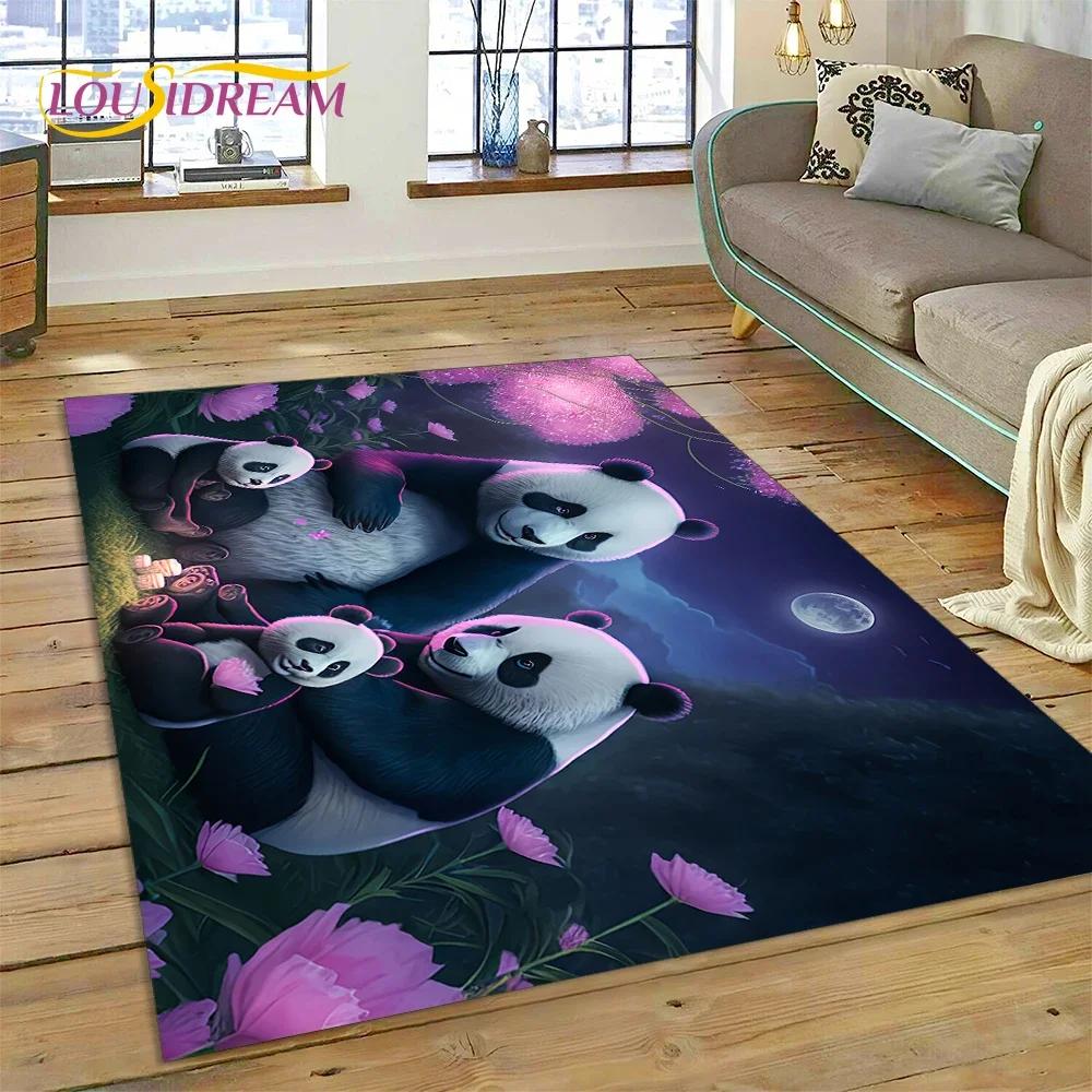 Cartoon Cute Panda Dream Animal 3D kobercový koberec do ložnice Obývací pokoj Domácí dekorace na pohovku, dětská hra Velká dekorační podložka na podlahu