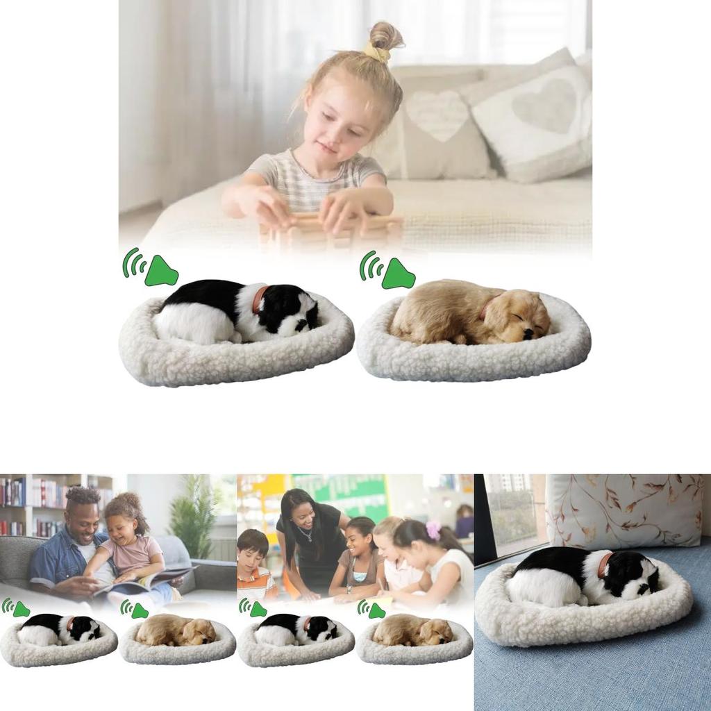 Breathing Faux Fur Dog Figurine Modern Home Decor With Soft Material For Photography Props