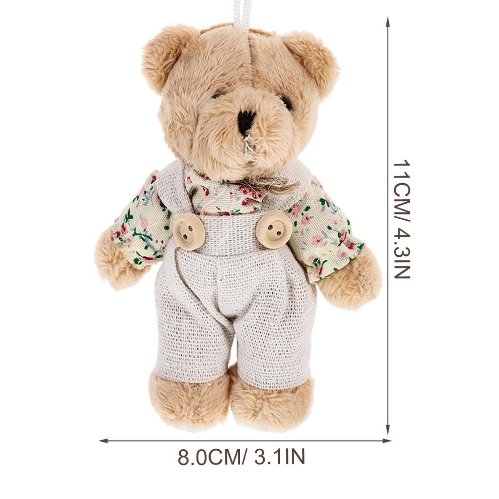 CALLARON Bear Plush Keychain Set of 2, Matching Couple Bag Decorations, Fluffy Bears, Valentine's Day Gift