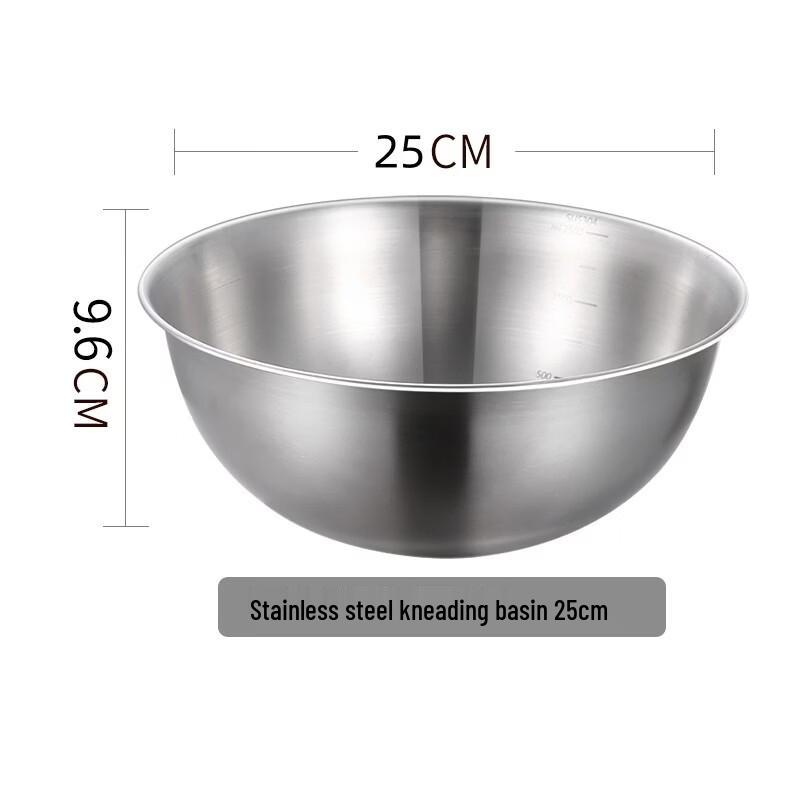 ZISIZ Thickened Stainless Steel Mixing Bowl with Scale